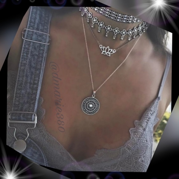 Unique Bohemian silver layer Lotus Necklace - Picture 3 of 3